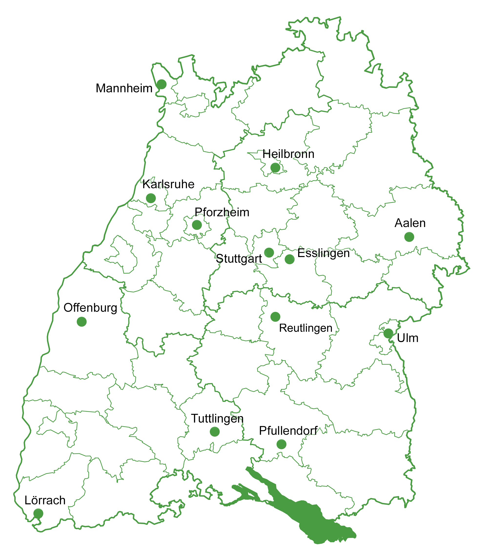 Karte der Regionalbüros